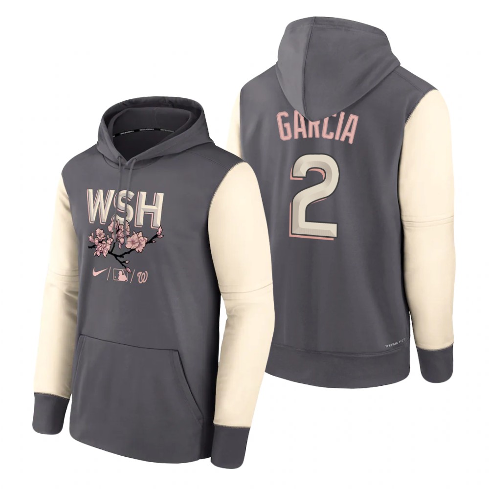 Washington Nationals #2 Luis Garcia 2022 City Connect Gray Hoodie