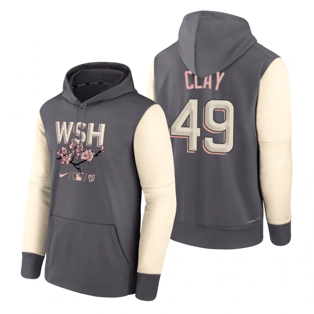 Washington Nationals #49 Sam Clay 2022 City Connect Gray Hoodie