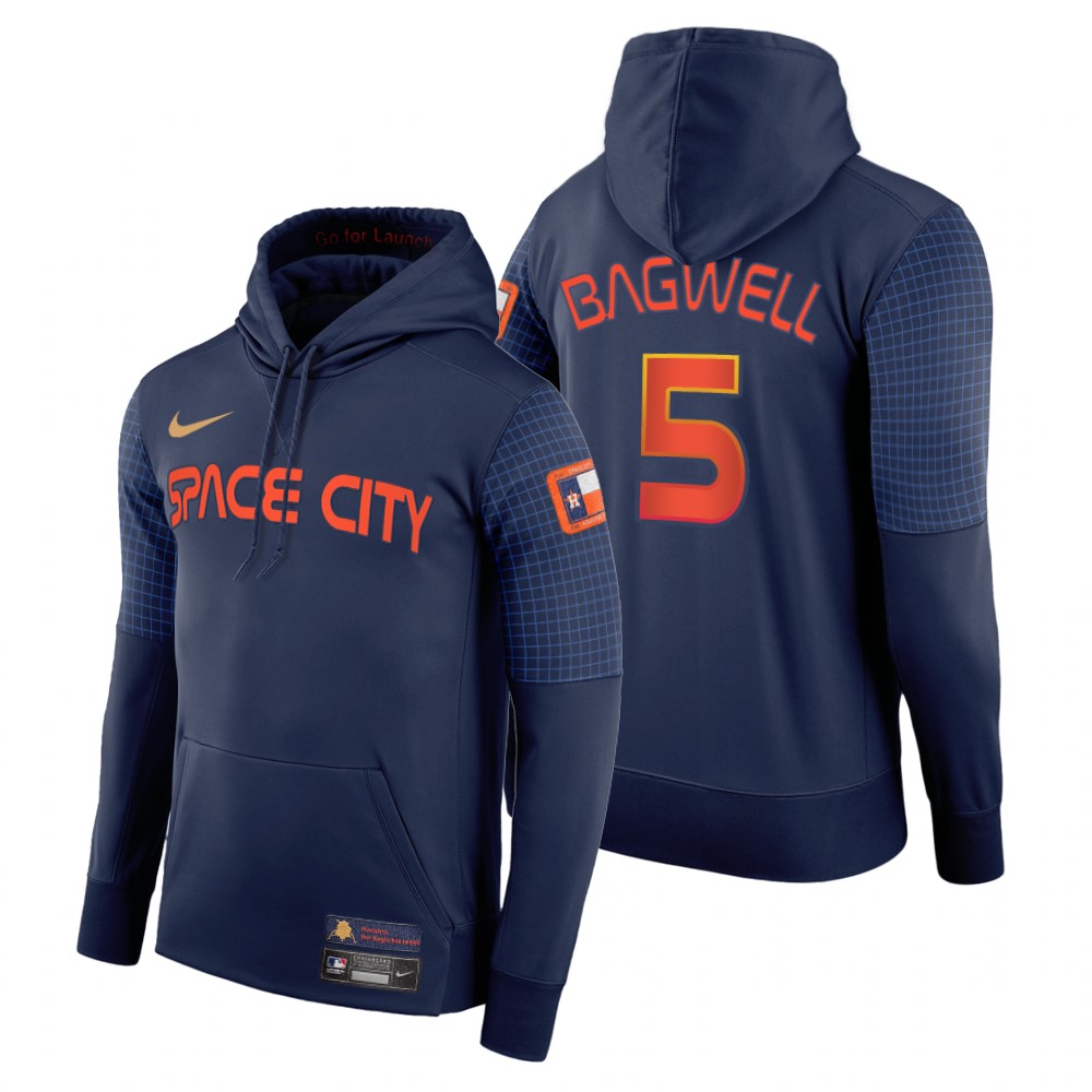 Houston Astros #5 Jeff Bagwell 2022 City Connect Navy Hoodie
