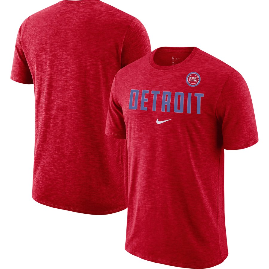 Detroit Pistons Nike Essential Facility Slub Performance T-Shirt Red