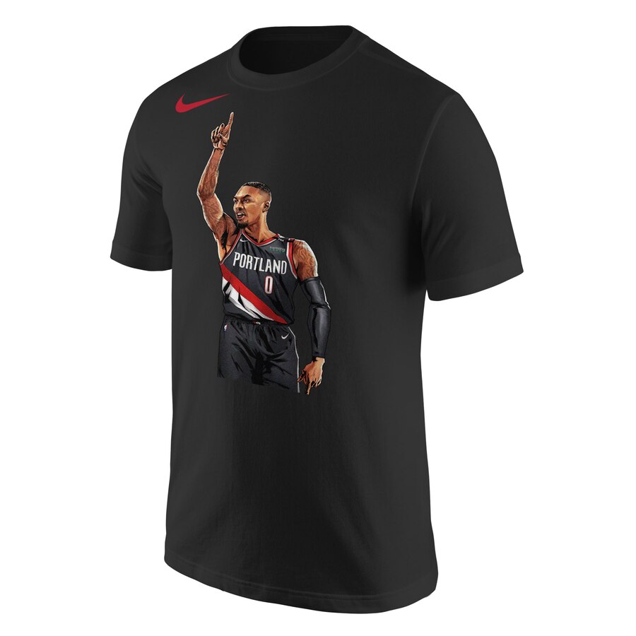 Portland Trail Blazers #0 Damian Lillard Nike 2019 NBA Playoffs Bound Hero T-Shirt Black