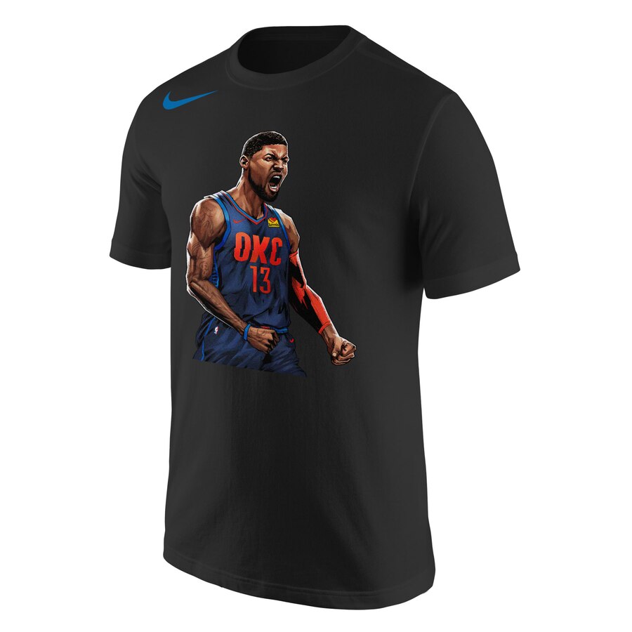 Oklahoma City Thunder #13 Paul George Nike 2019 NBA Playoffs Bound Hero T-Shirt Black