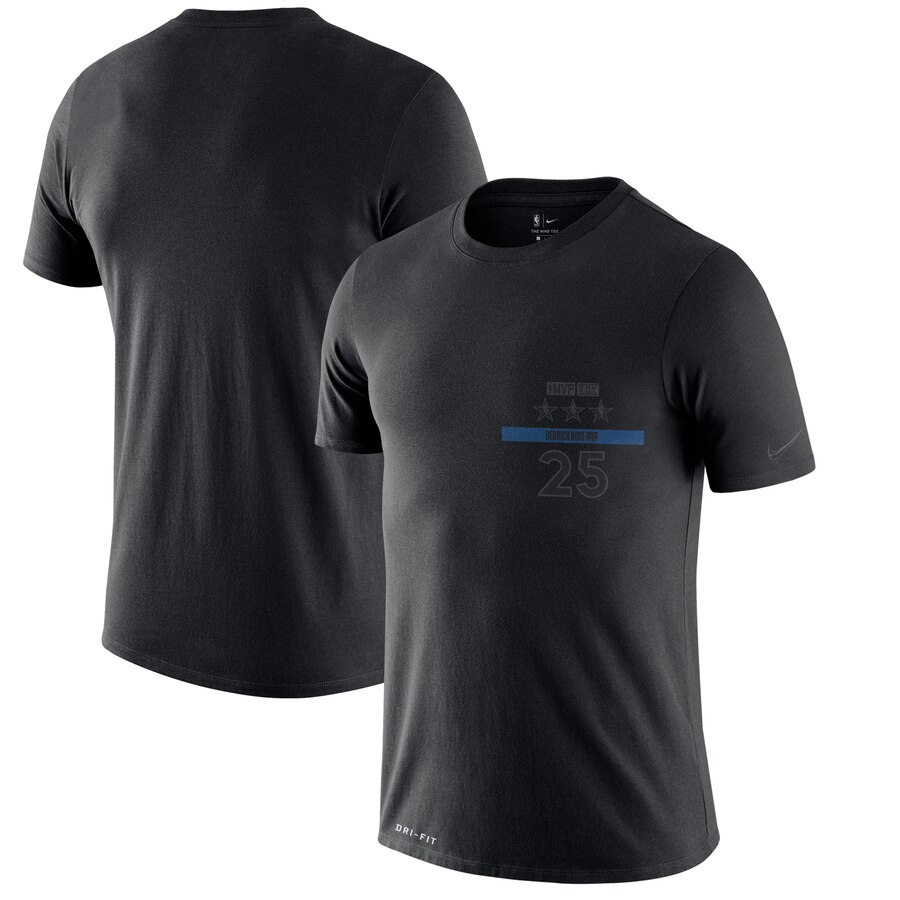 Minnesota Timberwolves #25 Derrick Rose Nike MVP ACL Performance T-Shirt Black