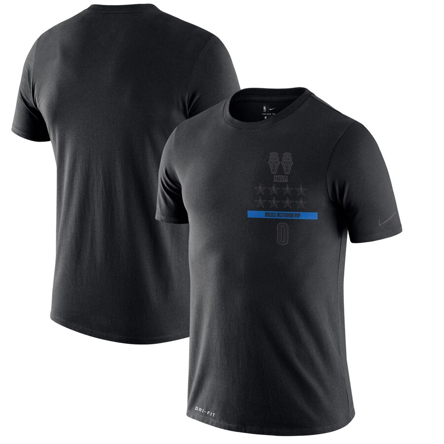 Oklahoma City Thunder #0 Russell Westbrook Nike MVP ACL Performance T-Shirt Black