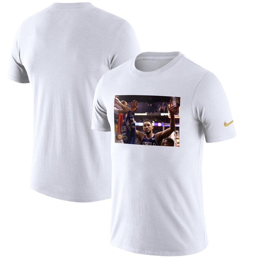Philadelphia 76ers #25 Ben Simmons Nike Player Pack Performance T-Shirt White