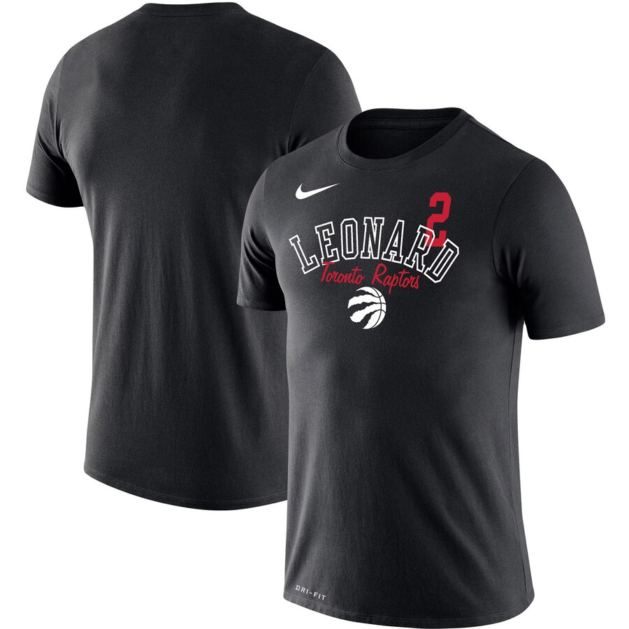 Toronto Raptors #2 Kawhi Leonard Nike Player Performance T-Shirt Black