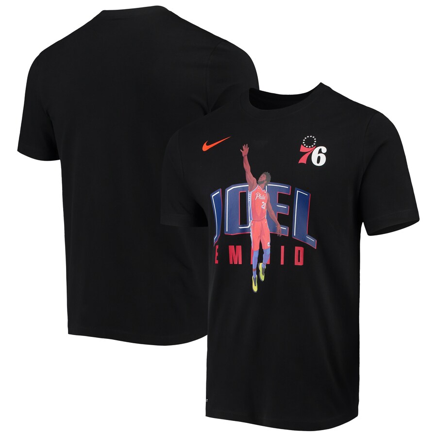 Philadelphia 76ers #21 Joel Embiid Nike Hero Performance T-Shirt Black
