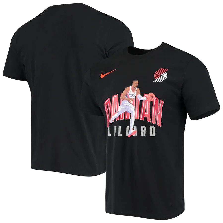Portland Trail Blazers #0 Damian Lillard Nike Hero Performance T-Shirt Black