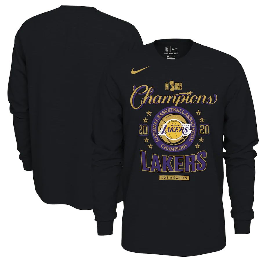 Los Angeles Lakers Nike 2020 NBA Finals Champions Locker Room Long Sleeve T-Shirt Black