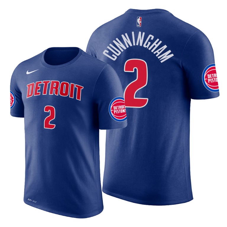 Detroit Pistons #2 Cade Cunningham Blue 2021 NBA Draft.1 T-Shirt Icon Edition