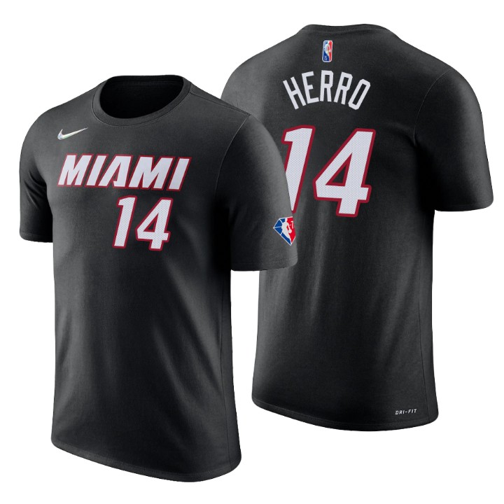 Miami Heat #14 Tyler Herro Black Men's Nike 2021-22 NBA 75th Anniversary Diamond T-Shirt