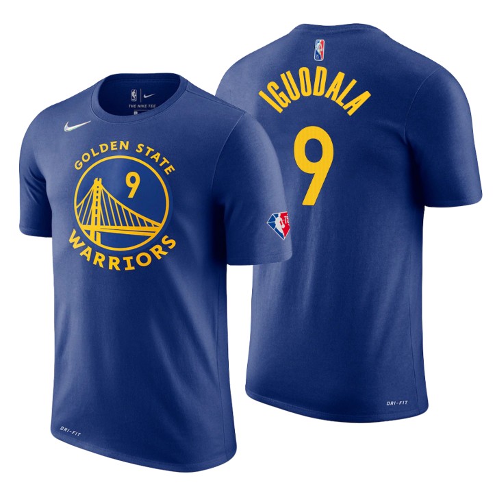 Golden State Warriors #9 Andre Iguodala Men's Nike 2021-22 NBA 75th Anniversary Diamond T-Shirt
