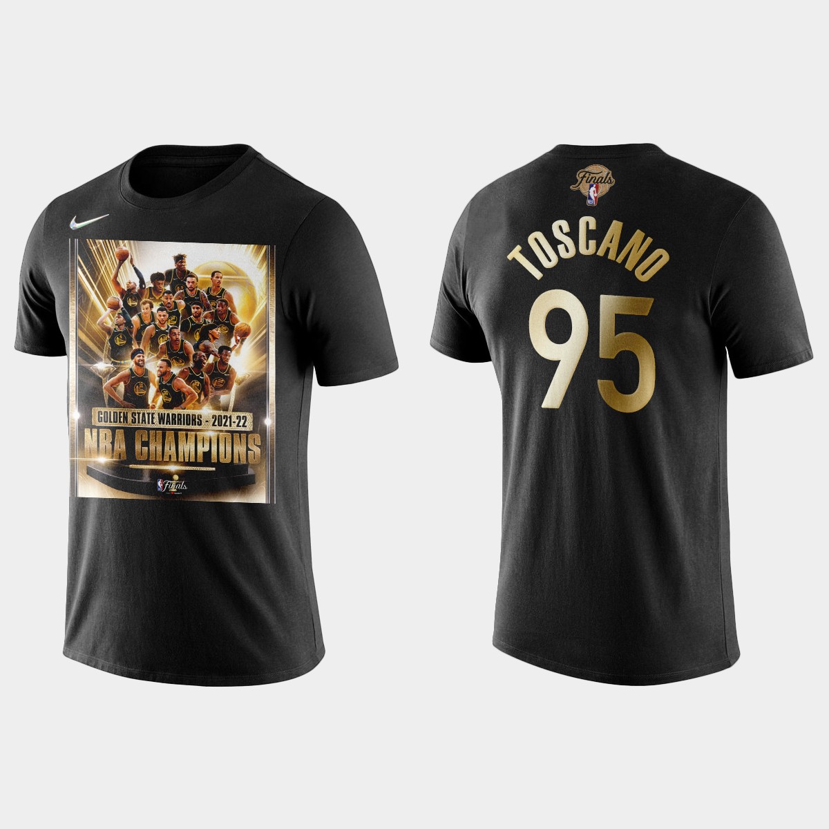 Golden State Warriors #95 Juan Toscano-Anderson Men's Nike Black 2021-22 NBA Finals Champions T-Shirt
