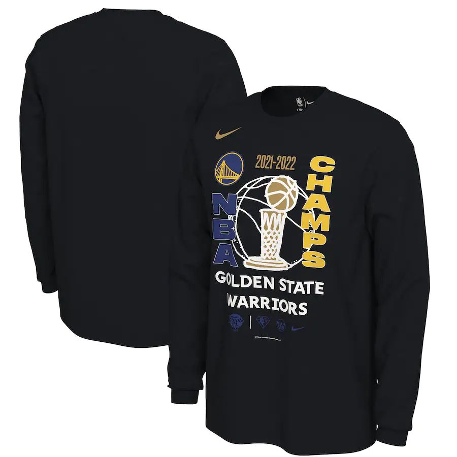 Golden State Warriors Nike Black Men's 2022 NBA Finals Champions Locker Room Long Sleeve T-Shirt
