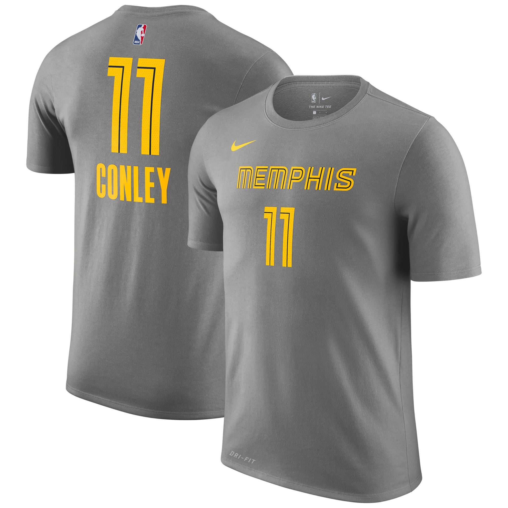 Nike Memphis Grizzlies #11 Mike Conley Gray 2018-19 City Edition Name & Number T-Shirt