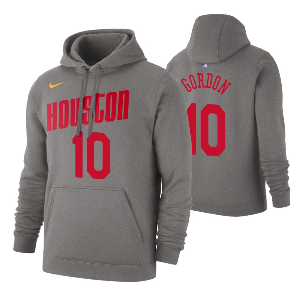 Nike Rockets #10 Eric Gordon 2019-20 Hardwood Classics Gray Pullover Hoodie
