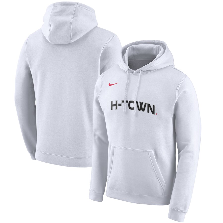 Men's Houston Rockets Nike White 2019-20 City Edition Club Pullover Hoodie