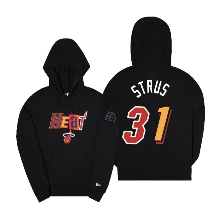 Nike Heat #31 Max Strus Men's 2022-23 City Edition NBA Hoodie - Cherry Blossom Black