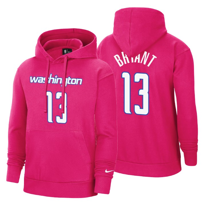 Nike Wizards #13 Thomas Bryant Men's 2022-23 City Edition NBA Hoodie - Cherry Blossom Pink