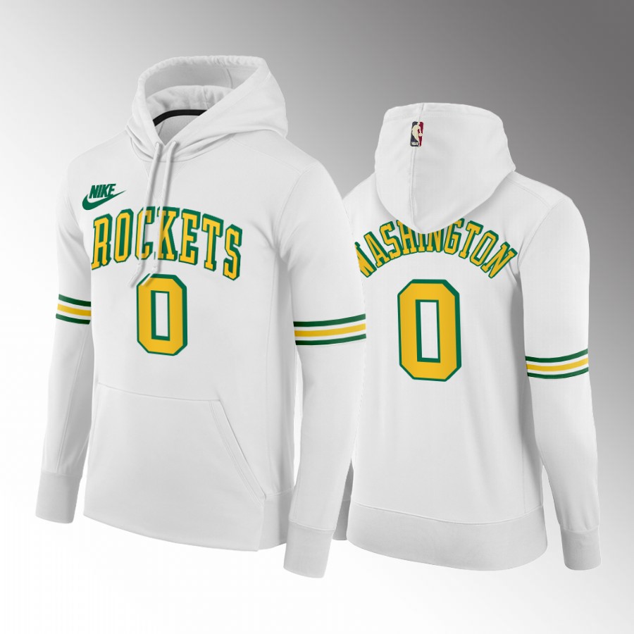 Nike Rockets #0 TyTy Washington Men's White NBA 2022-23 Classic Edition Hoodie