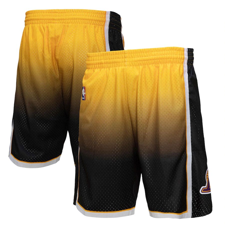 Los Angeles Lakers Mitchell & Ness Men's Gold/Black 2009/10 Hardwood Classics Fadeaway Reload 3.0 Swingman Shorts