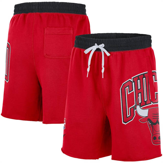 Men's Chicago Bulls Nike Red 75th Anniversary Courtside Fleece Shorts