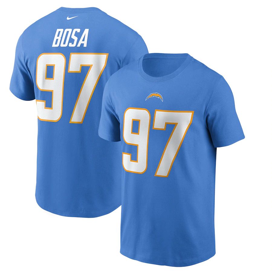 Los Angeles Chargers #97 Joey Bosa Nike Team Player Name & Number T-Shirt Powder Blue