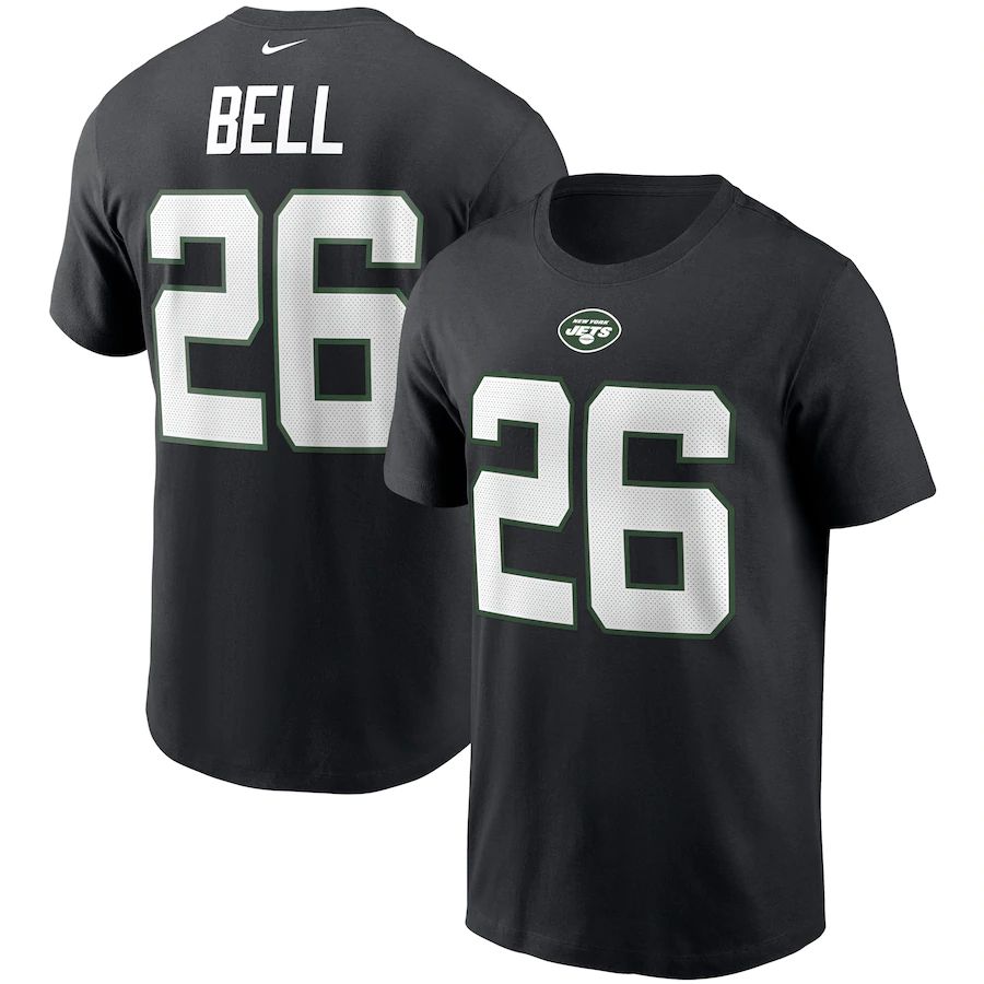 New York Jets #26 Le'Veon Bell Nike Team Player Name & Number T-Shirt Black