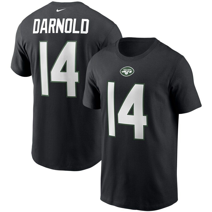 New York Jets #14 Sam Darnold Nike Team Player Name & Number T-Shirt Black