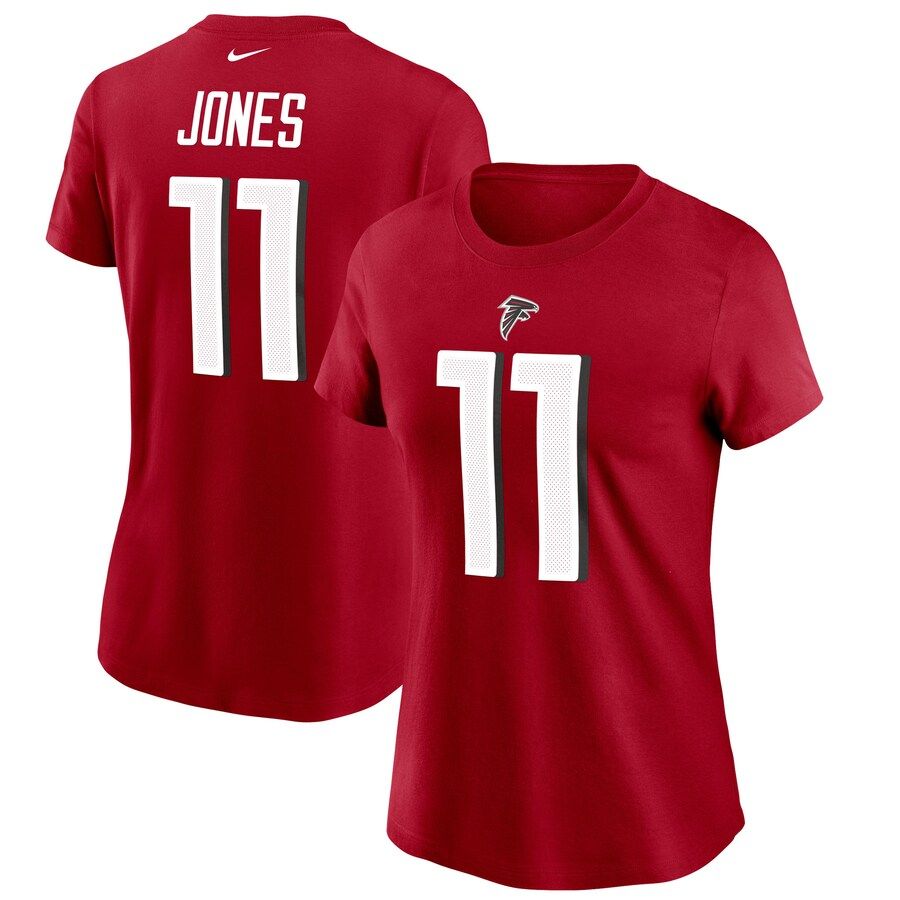 Atlanta Falcons #11 Julio Jones Nike Women's Team Player Name & Number T-Shirt Red