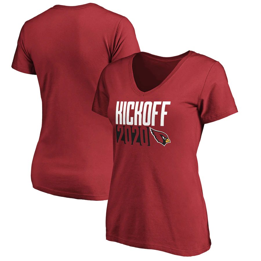 Arizona Cardinals Fanatics Branded Women's Kickoff 2020 V-Neck T-Shirt Cardinal