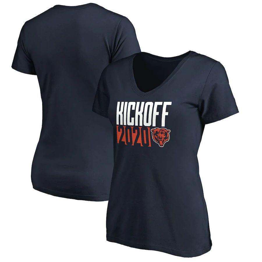 Chicago Bears Fanatics Branded Women's Kickoff 2020 V-Neck T-Shirt Navy