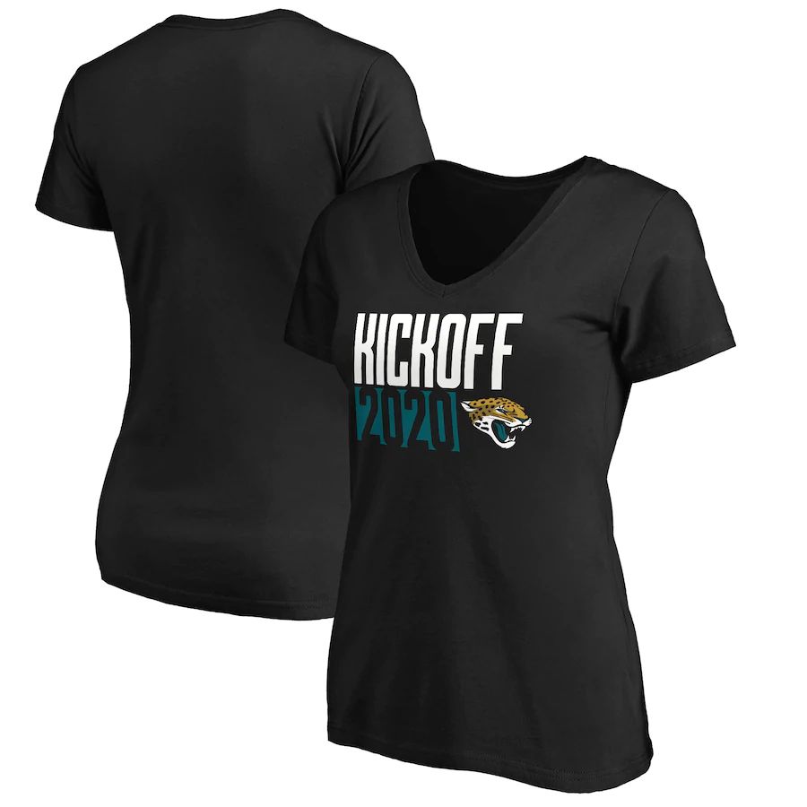 Jacksonville Jaguars Fanatics Branded Women's Kickoff 2020 V-Neck T-Shirt Black
