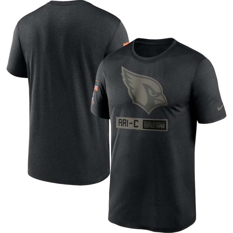 Arizona Cardinals Nike 2020 Salute to Service Team Logo Performance T-Shirt Black
