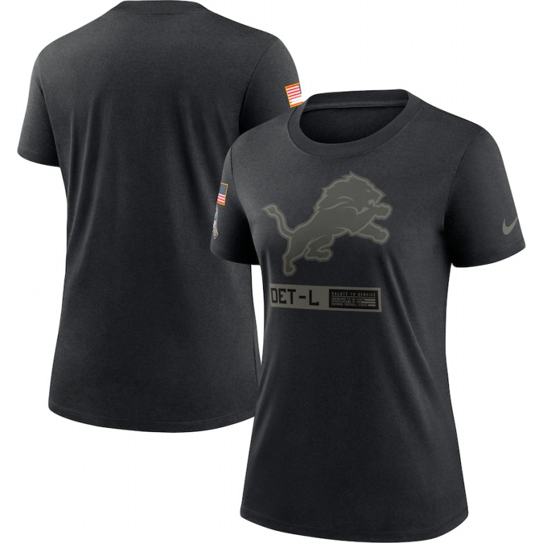 Detroit Lions Nike Women's 2020 Salute To Service Performance T-Shirt Black