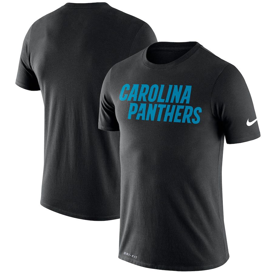 Carolina Panthers Nike Fan Gear Essential Wordmark Performance T-Shirt Black