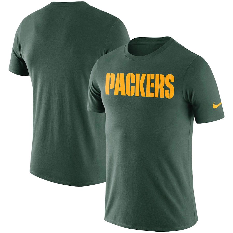 Green Bay Packers Nike Fan Gear Essential Wordmark Performance T-Shirt Green