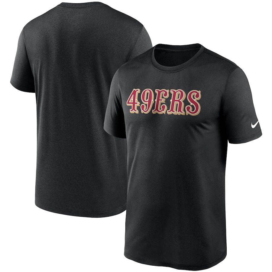 San Francisco 49ers Nike Fan Gear Legend Wordmark T-Shirt Black