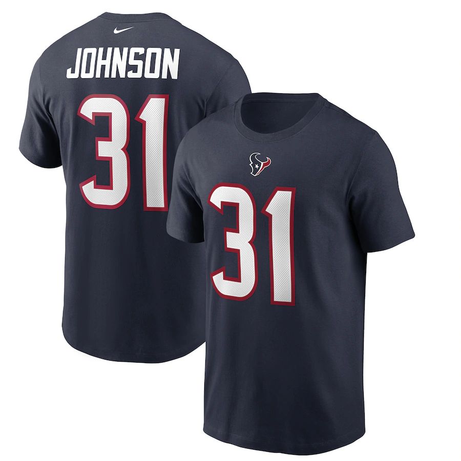 Houston Texans #31 David Johnson Nike Player Name & Number T-Shirt Navy