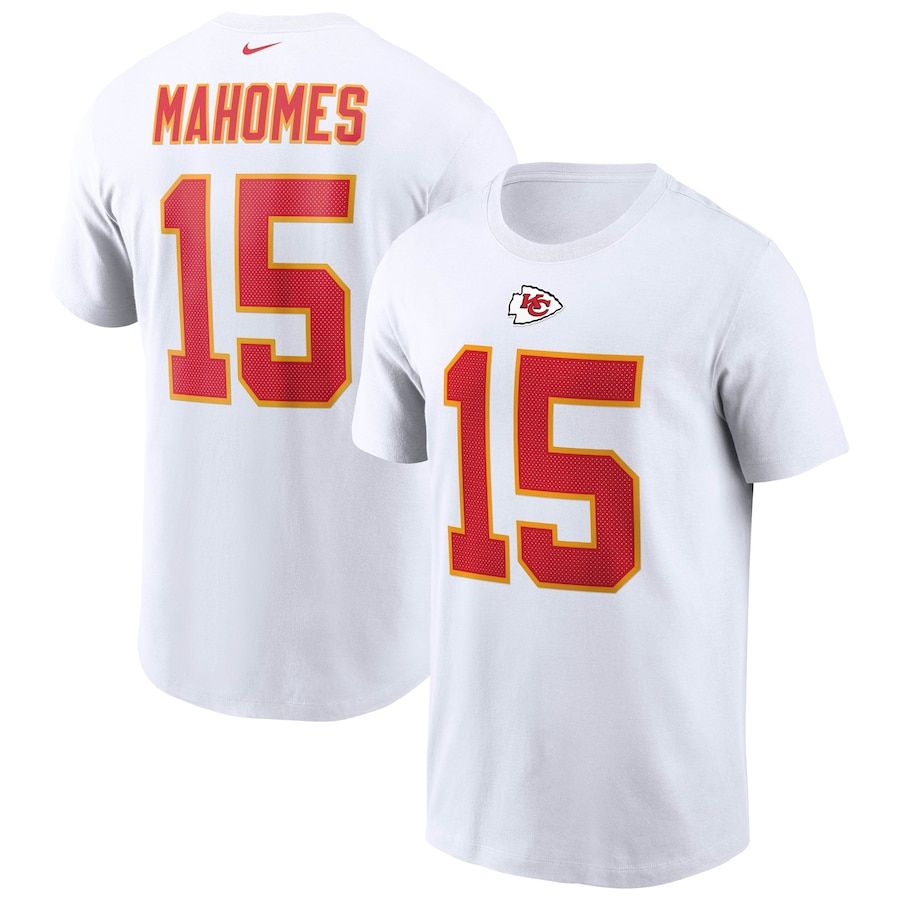 Kansas City Chiefs #15 Patrick Mahomes Nike Name & Number T-Shirt White