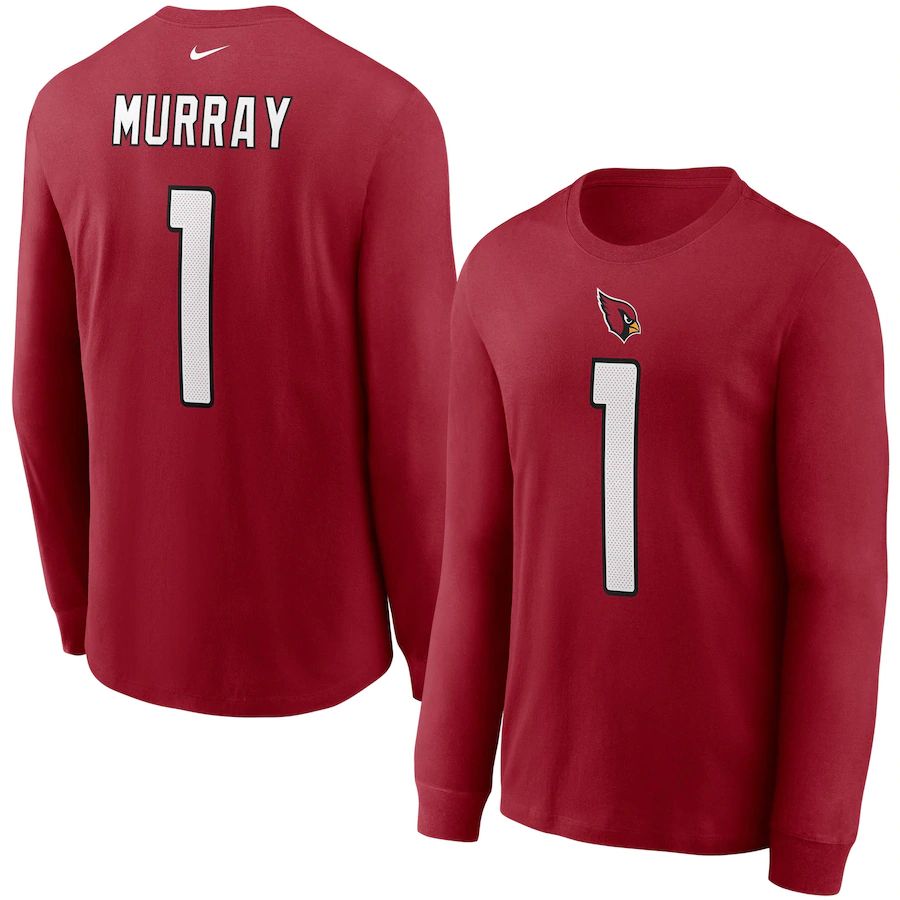 Arizona Cardinals #1 Kyler Murray Nike Player Name & Number Long Sleeve T-Shirt Cardinal