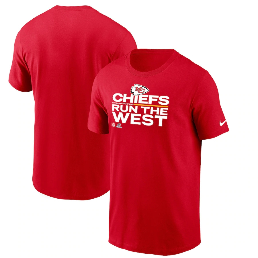 Men's Kansas City Chiefs Nike Red 2021 AFC West Division Champions Trophy Collection T-Shirt