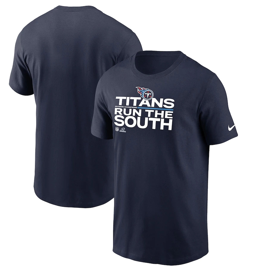 Men's Tennessee Titans Nike Navy 2021 AFC South Division Champions Trophy Collection T-Shirt