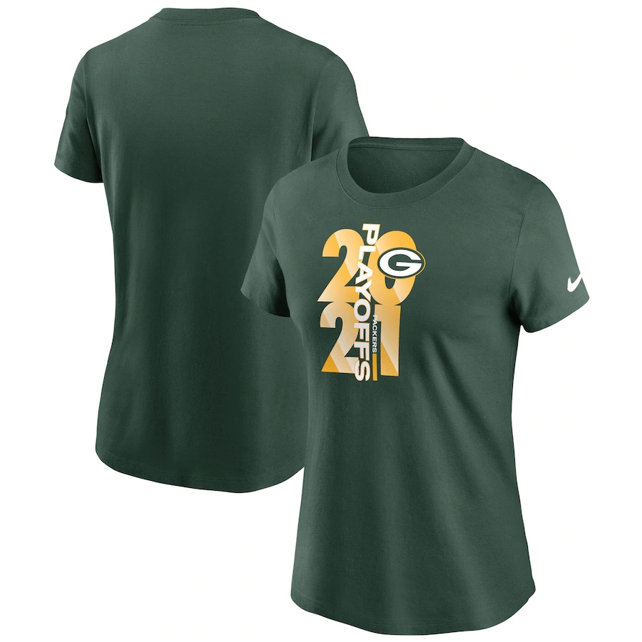 Women's Green Bay Packers Nike Green 2021 NFL Playoffs Bound T-Shirt