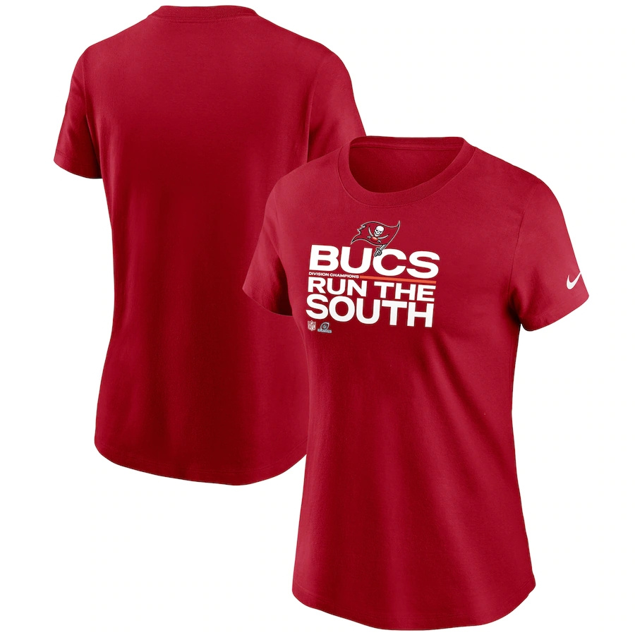 Women's Tampa Bay Buccaneers Nike Red 2021 NFC South Division Champions Trophy Collection T-Shirt