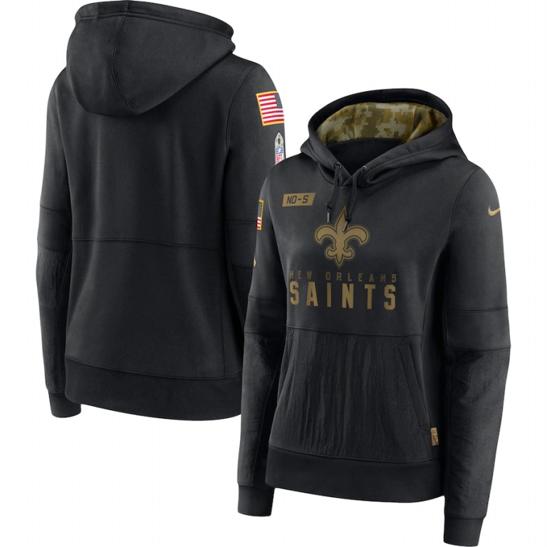 New Orleans Saints Nike Women's 2020 Salute to Service Performance Pullover Hoodie Black