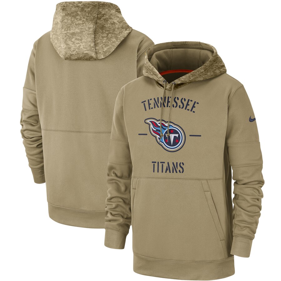 Men's Tennessee Titans Nike Tan 2019 Salute to Service Sideline Therma Pullover Hoodie