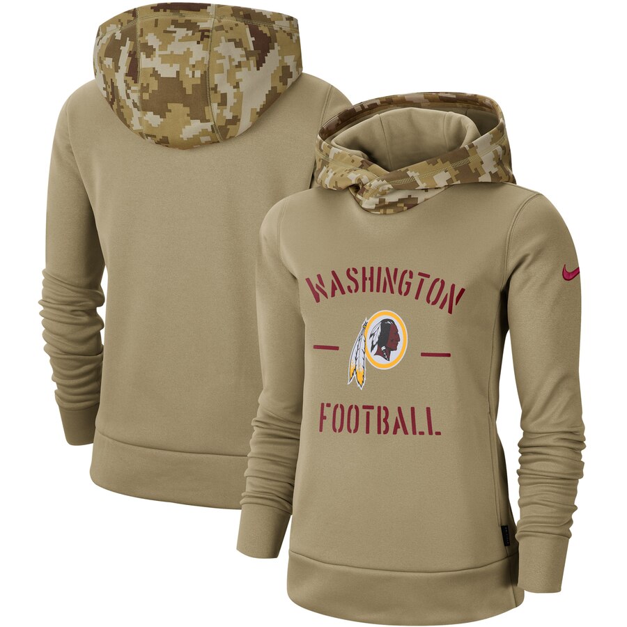 Women's Washington Commanders Nike Khaki 2019 Salute to Service Therma Pullover Hoodie