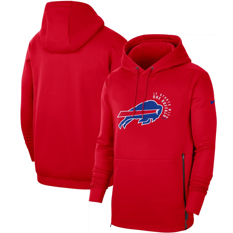 Buffalo Bills Nike Sideline Local Performance Pullover Hoodie Red