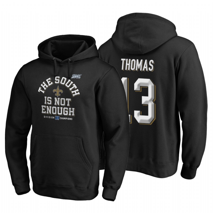 New Orleans Saints #13 Michael Thomas 2019 NFC South Division Champions Black Cover Two Hoodie